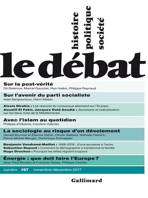 cover image of Le Débat N° 197 (Novembre-Décembre 2017)